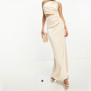 Elegant Cream Evening Gown